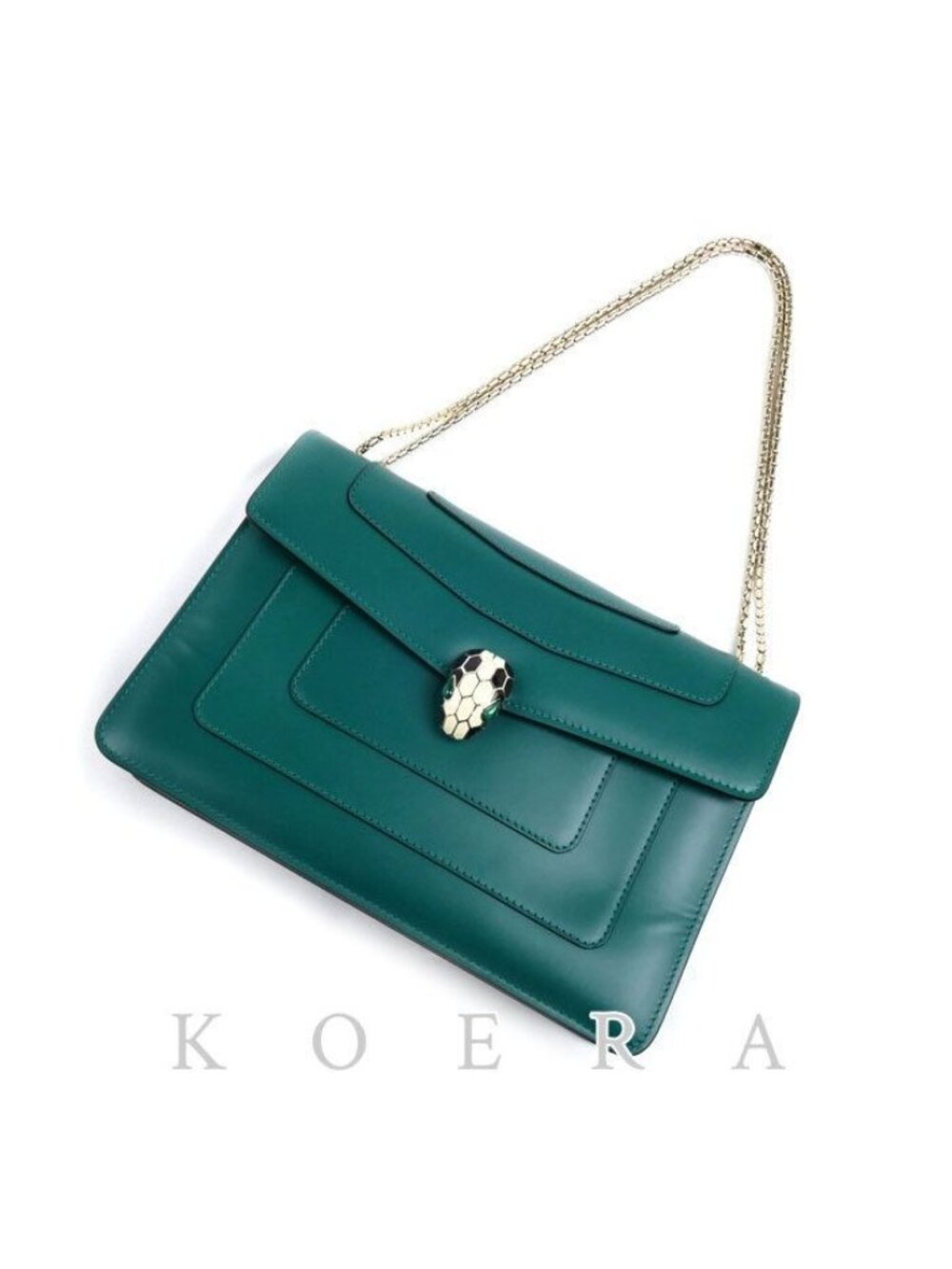 Bvlgari Serpenti Forever Chain Shoulder Bag Green